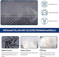 Vista 4 de cauzyart Almohadas de embarazo para dormir, almohada de cuerpo completo en forma de U y soporte de maternidad, para espalda, caderas, piernas