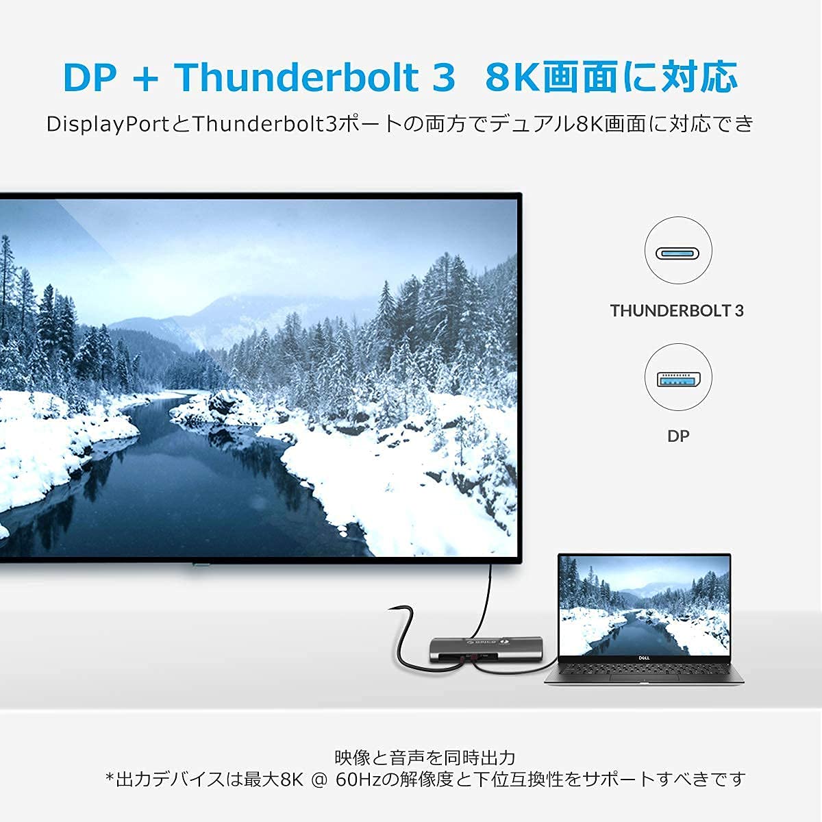 Amazon | ORICO Thunderbolt 3 ドッキングステーション 8in1 usbハブ 