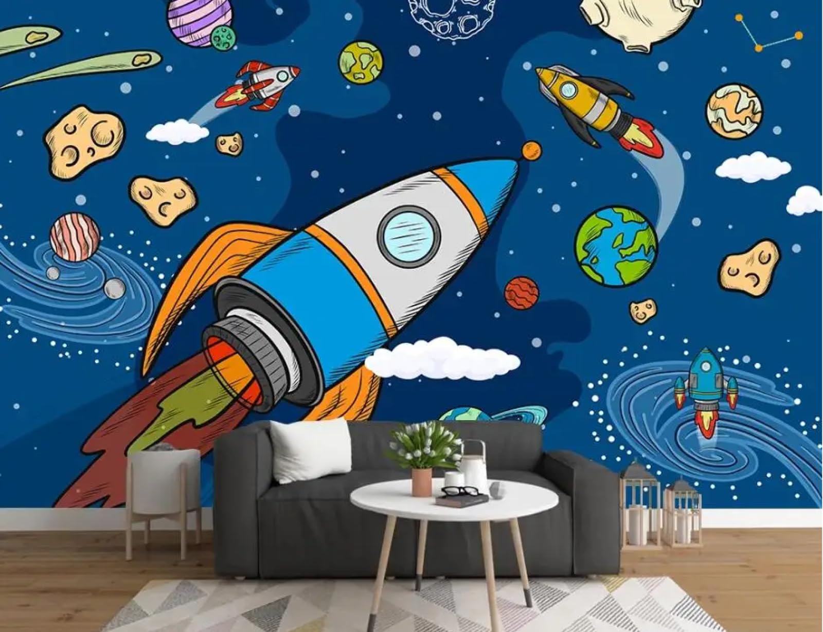 Tapeta 3D Ręcznie Malowana Przestrzeń Pokój Tapety Tapety Wystrój Domu Tapety, 3D, 300x210cm
