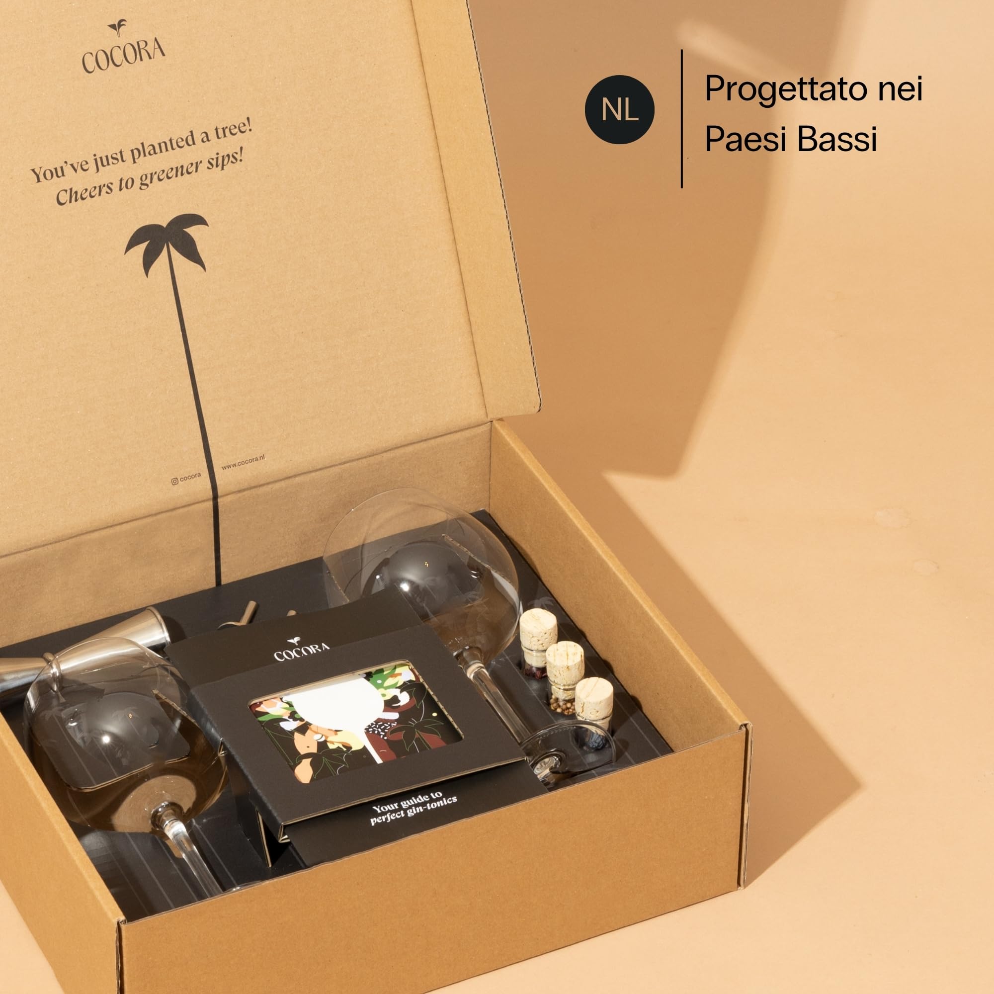 Cocora Kit Cocktail da 11 Pezzi | Set Gin Tonic Regalo | Misurino, Calici, Cannucce e Spezie | Idea Regalo