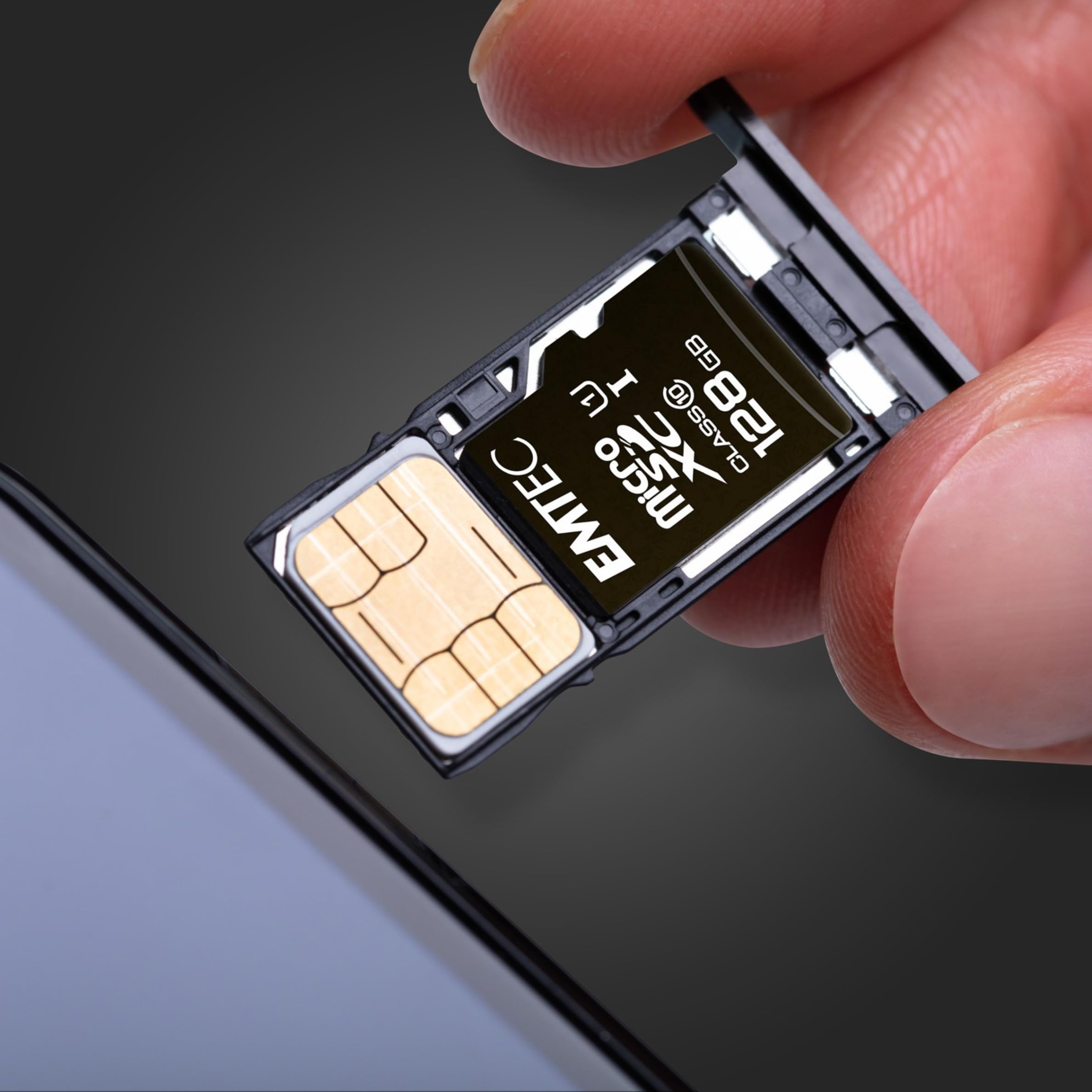 EMTEC ECMSDM128GXC10GP - Carte microSD - Classe 10 - Gamme Elite Gold - UHS-I U1 - avec Adaptateur Performance - Vitesse de Lecture jusqu'à 85MB/s -Noir/Or - 128 GB (Lot de 2)