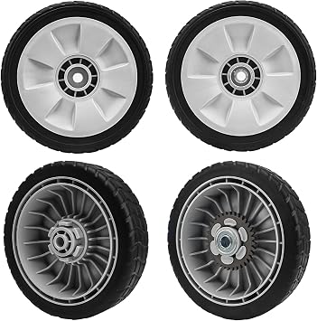 4Pack HRR216 HRS216 HRT216 Lawn Mower Wheels Replacement Set - 2 Front Drive Wheels 44710-VL0-L02ZB & 2 Rear Wheels 42710-VE2-M02ZE - Compatible with Honda Mower Wheel Assembly