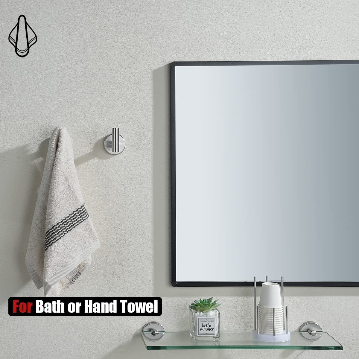 YUET 2 Piezas de Toalla Gancho Colgador Toalleros de Gancho para Baño de Pared de SUS 304 Acero Inoxidable Percha Perchero para Colgar para Sombrero Ropa Abrigo Albornoz Cocina (Plata cepillada)
