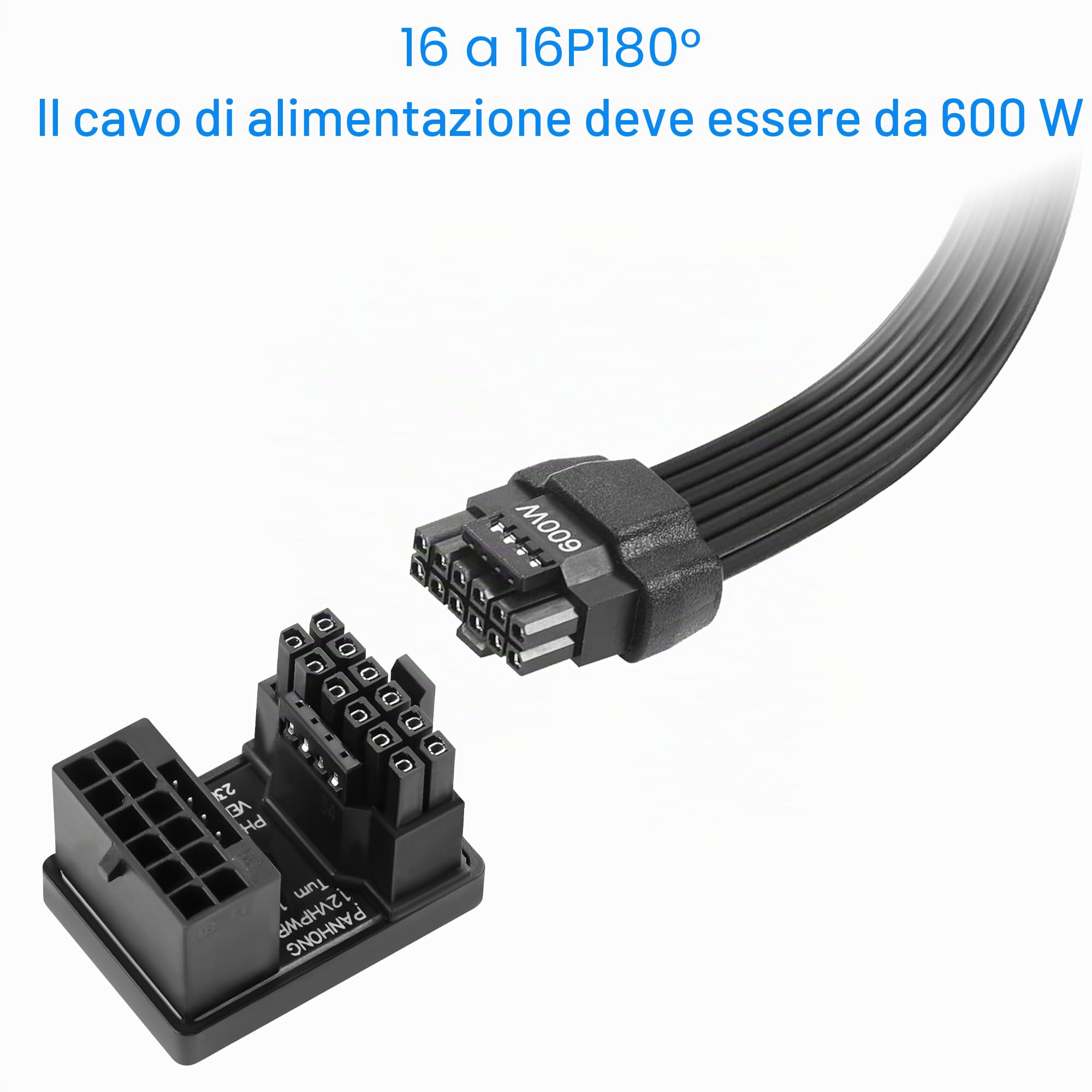 Adattatore 12VHPWR ATX3.0 PCI-E 5.0, connettore 16P, modulo adattatore scheda grafica 180°
