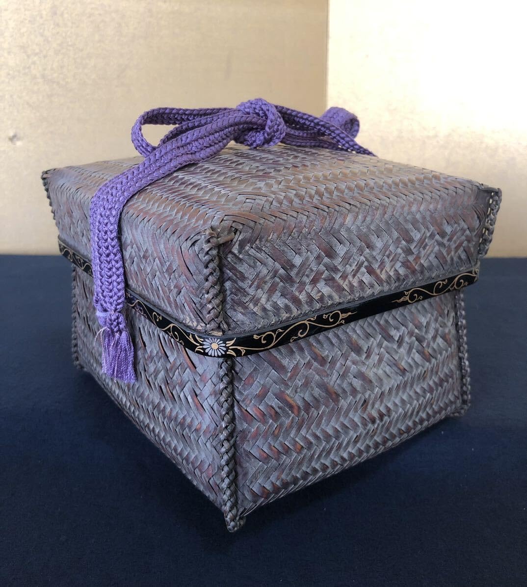 Amazon.co.jp: 茶道具蒔絵付御所籠【華山作】お茶道具古帛紗仕覆付共箱