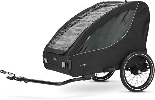 Mooiys Remorque de Vélo Pliable et Compacte Mooiys pour 2 Enfants