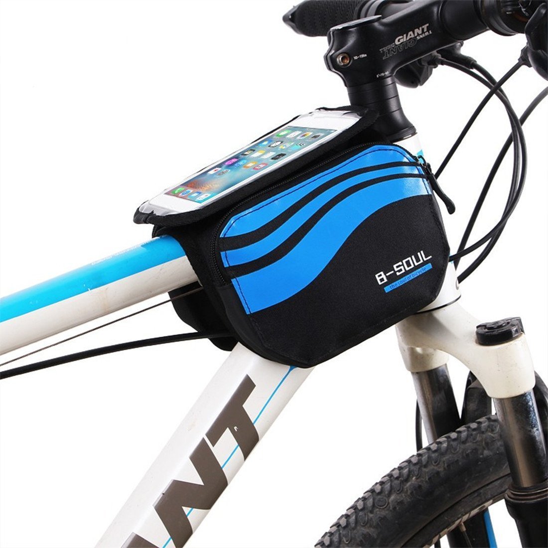 ZJchao Bicicletta Borse Impermeabile della Cassa Mobile Tubo in PVC Trasparente dello Schermo del Manubrio della Bicicletta di Telefono 5,5 Pollici