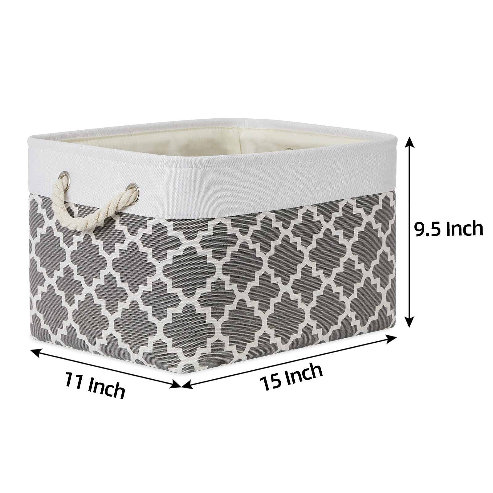 SONGMICS Scatole Portaoggetti in Tessuto, Set di 3 Contenitori con Manico, senza Coperchio, Organizzatori, 30 x 30 x 30 cm, Effetto Simil Lino, Grigio RFB016G01