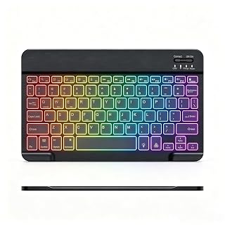 Lightup Wireless Bluetooth Keyboard for iPad Air/Pro/Mini, iPad A17, A16, M2, M3, M4, M5, MacBook, Chromebook etc. Rechargeable Slim Portable, IOS Windows Android Lighting Tablets Keyboard - Black - Amazon product rated Grade B