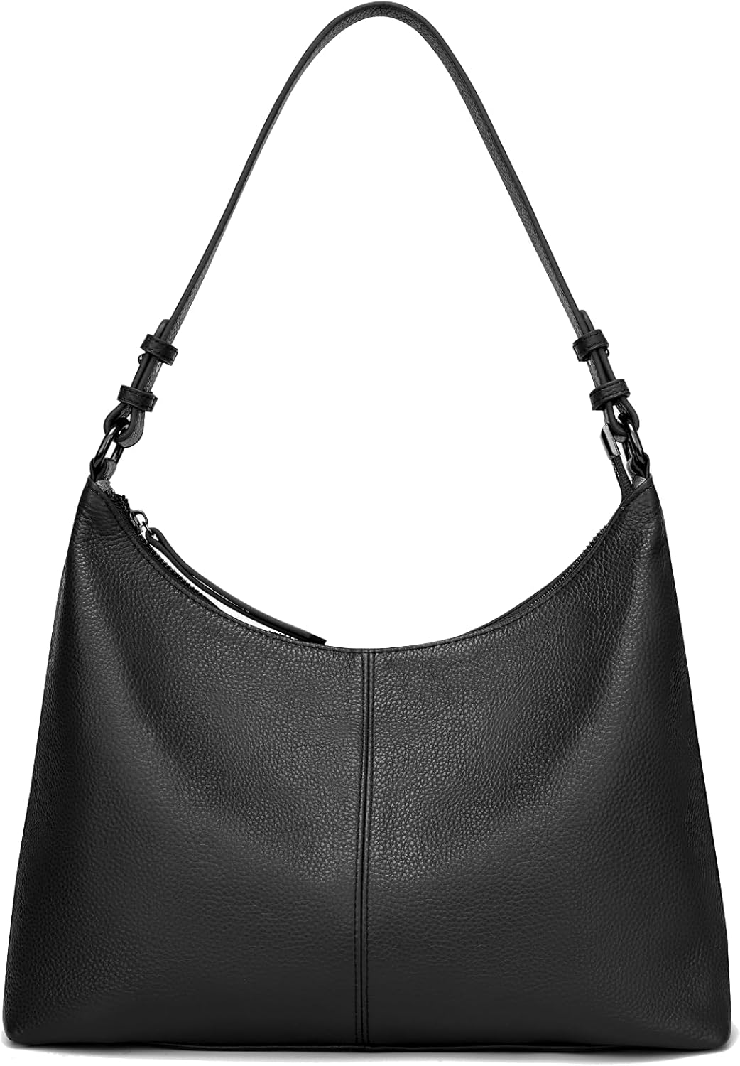 Shoulder Bag for Women Genuine Leather Purses Black Work Casual Hobo Crossbody Bag with Two Adjustable Straps