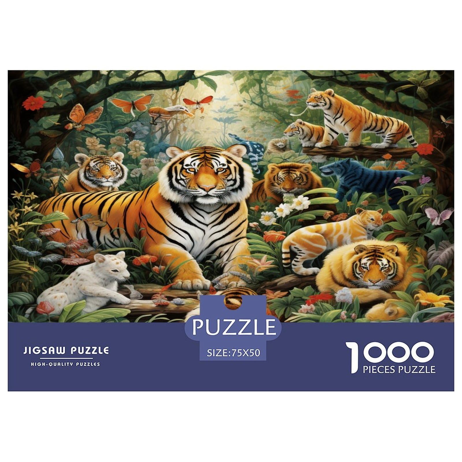 Jungle Animals Puzzle 1000 sztuk Puzzle Dla Dorosłych Drewniane Puzzle Gra Edukacyjna Dla Dorosłych Wyzwanie Zabawka Prezent Dla Wszystkich Kobiet I Mężczyzn 1000 sztuk (75 x 50 cm)
