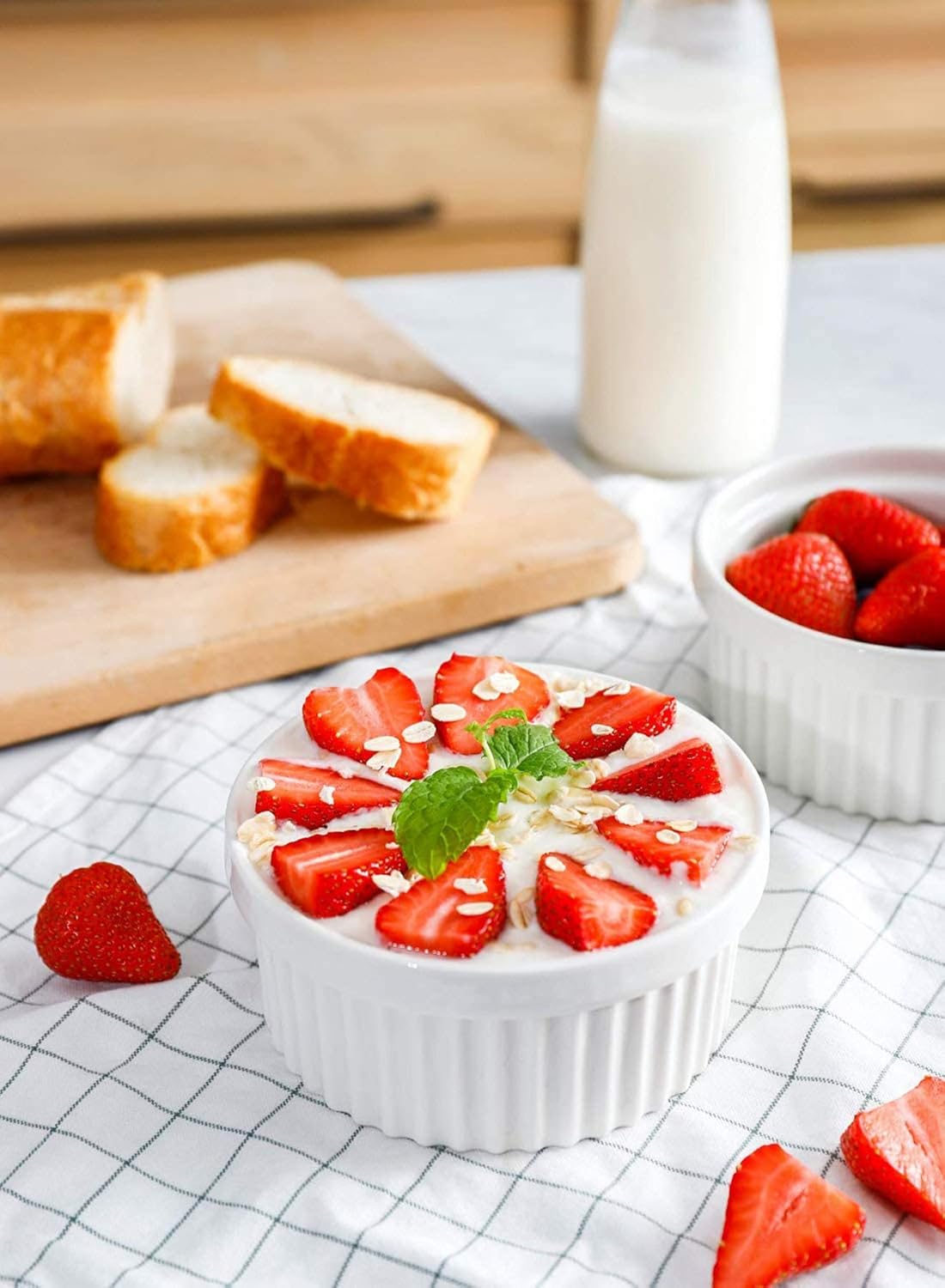 Sweese 503.401 Porcelain Ramekins for Baking - 12 Ounce Souffle Dish - Set of 4, White: Home & Kitchen