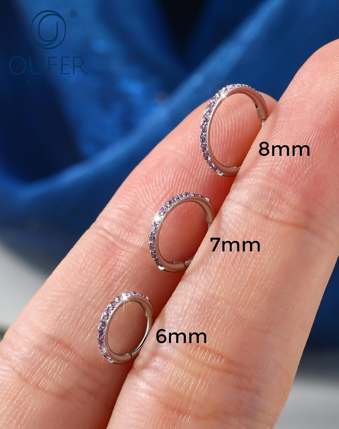 OUFER Nose Rings Surgical Steel Cartilage Earrings Tragus 316L Stainless Steel Helix Earrings Cartilage Earring 14G/16G/18G/20G Hinged Segment Rings Hoop