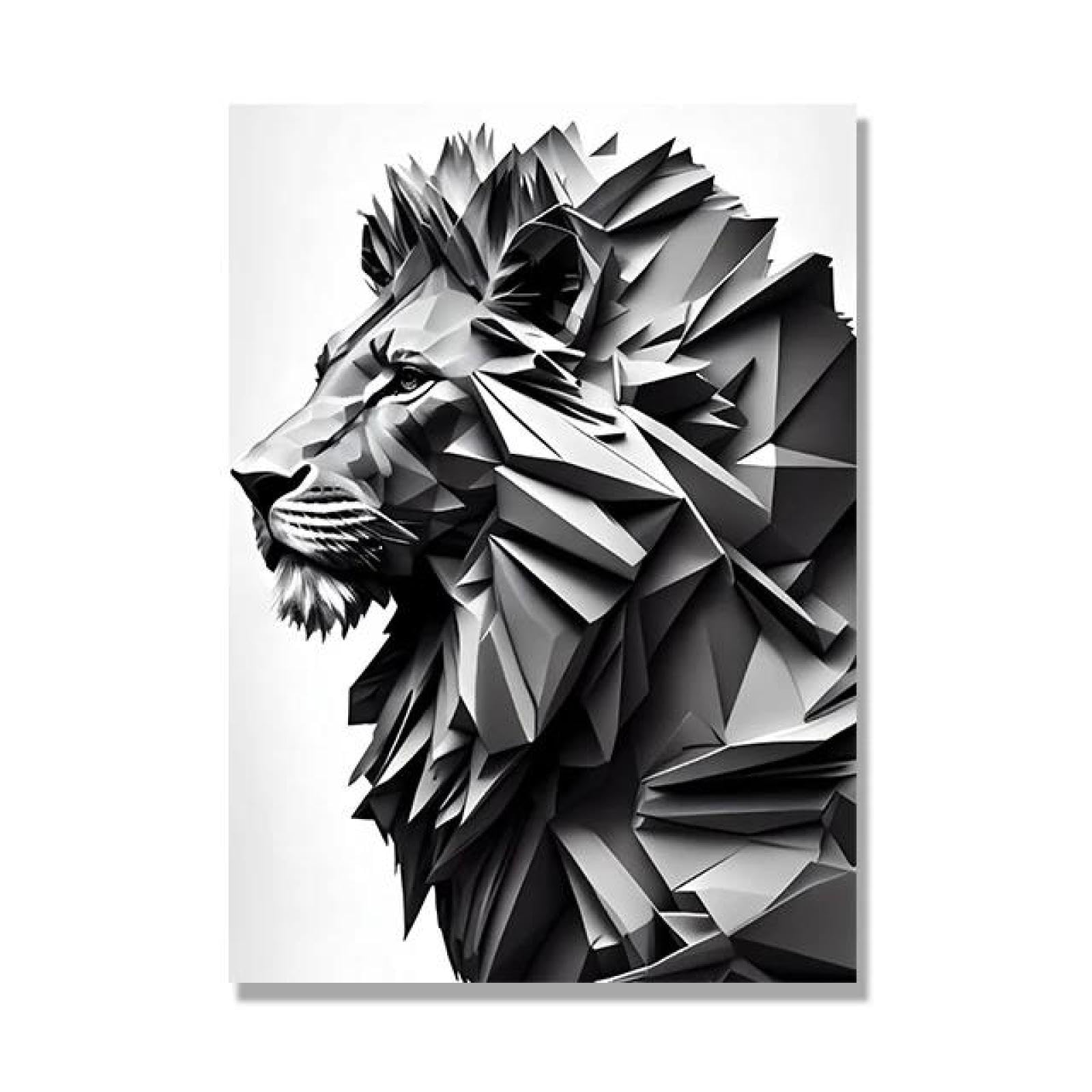 Yocheng Animal Origami Art Posters Abstract Canvas Painting Wall Print Picture Living Room Home Decor 40x50cm No Frame