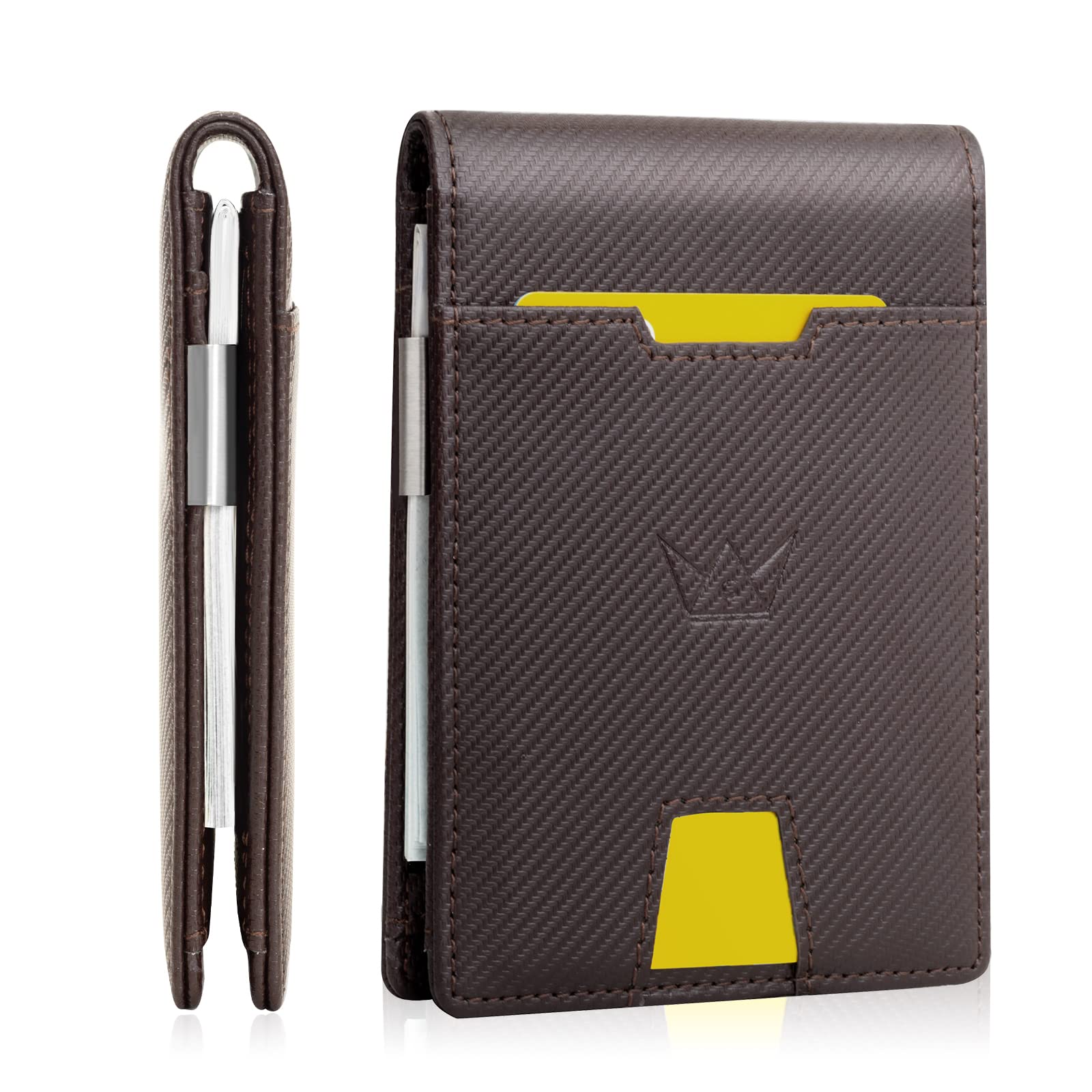 GOSALISU Wallet Mens Slim Rfid Minimalist Bifold leather Card Holder