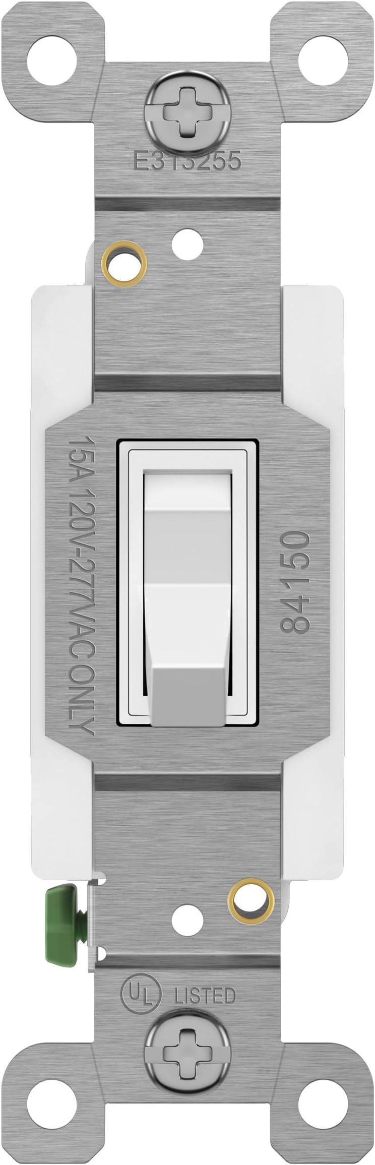 ENERLITES 4-Way Toggle Light Switch, Four Way, Side Wiring, Copper Wire Only, Grounding Screw, Residential Grade, 15A 125VAC 60Hz,UL Listed, 84150-W, White