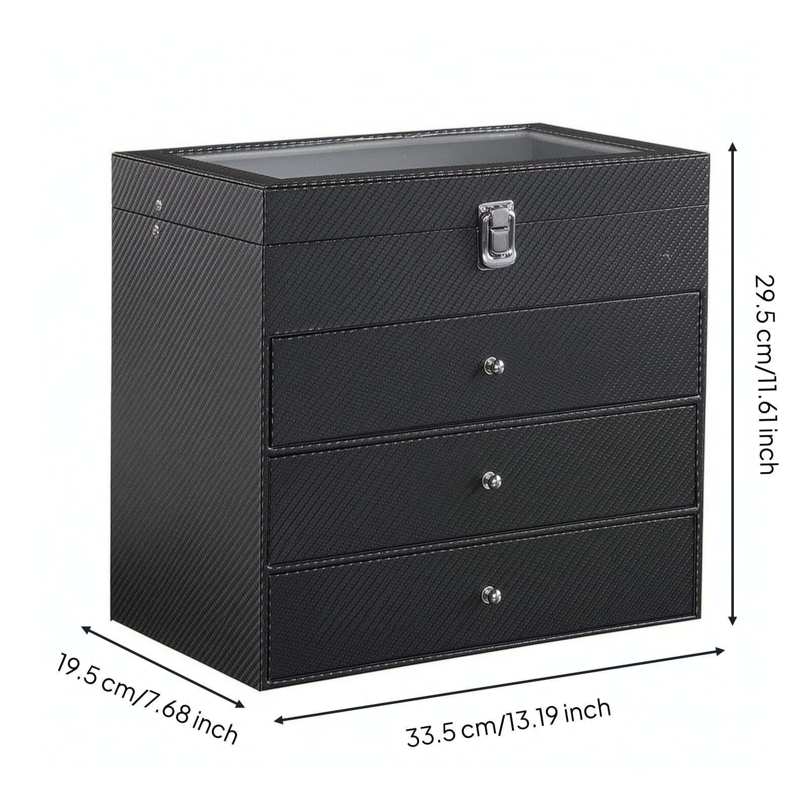 Staubdicht Brillenaufbewahrung mit 24 | Brillen-Organizer mit Schubladen, elegant, Aufbewahrungsbox, für Kommode, Schreibtisch, Sammler