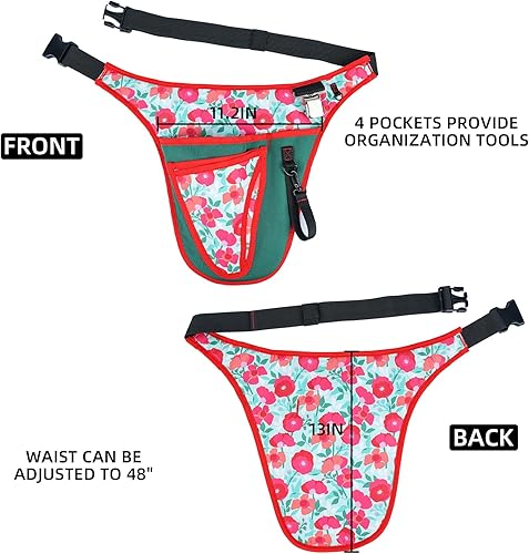 Miniatura 6 de KUNN Cinturón de herramientas de jardín, organizador de herramientas ajustable, bolsillo multiusos para jardinería, fontanería, floristería,