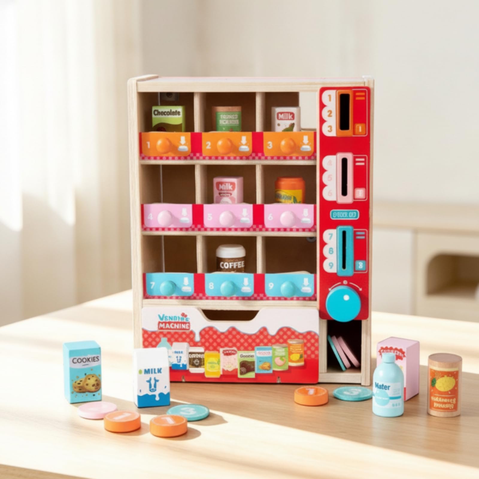 harayaa Máquina Expendora Educativo | Infantil, Máquina Expendora con Monedas Juguete, Didáctico, para Casa, Niños