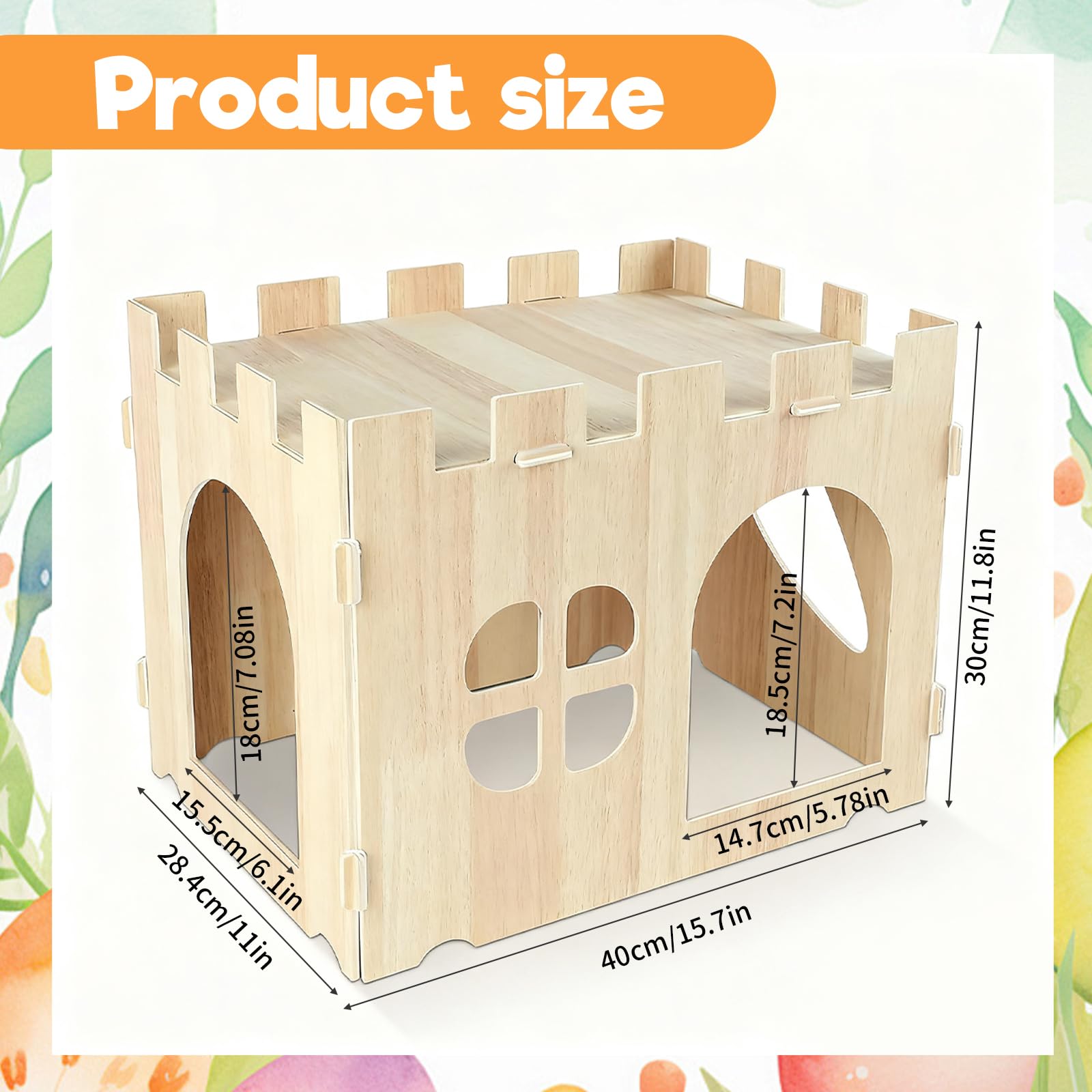 GroßEs Kaninchenhaus, Kaninchen Spielzeug Abnehmbares Hasen Spielhaus Hamster Haus Kleintierhaus für Indoor Erwachsenes Kaninchen Meerschweinchen Chinchilla Habitat
