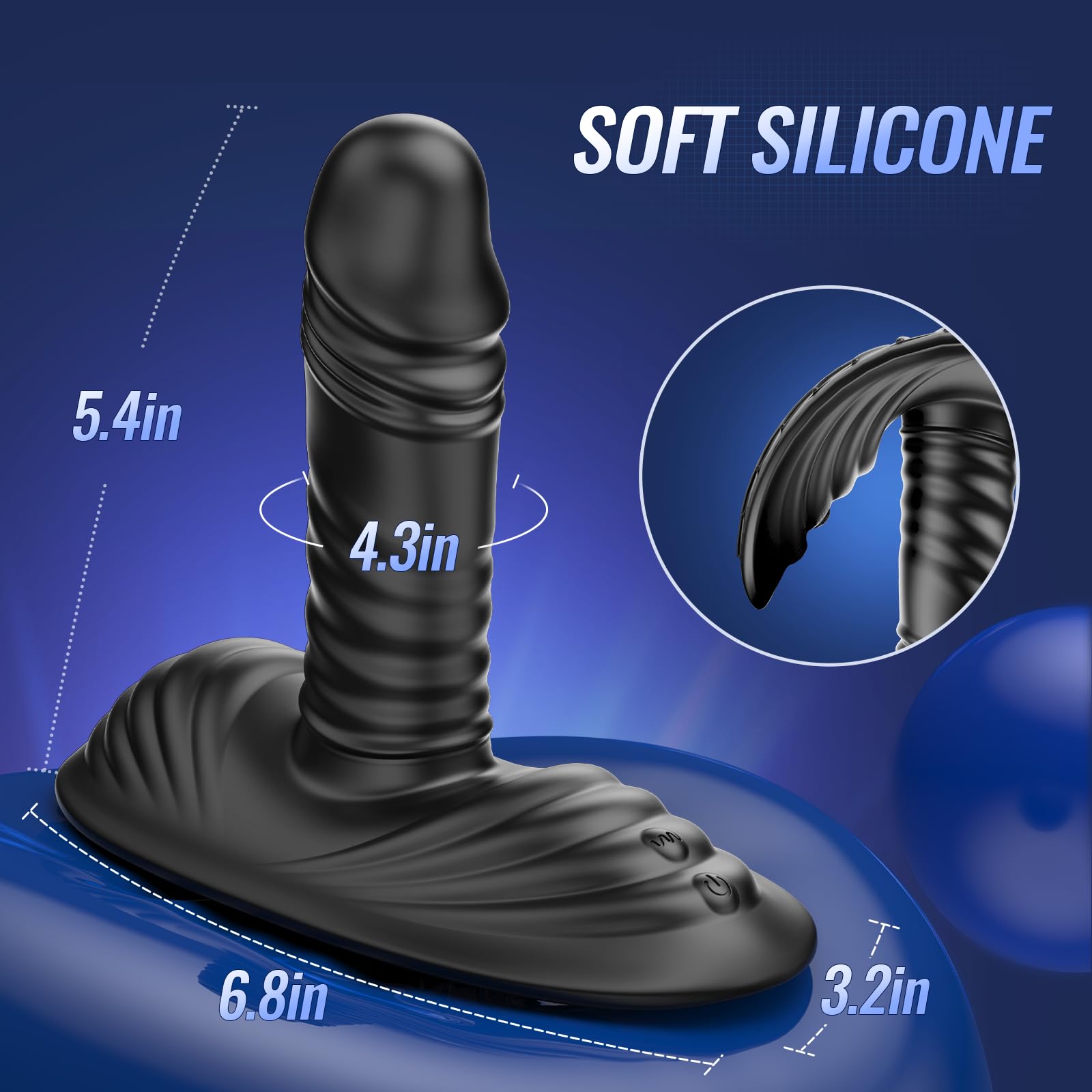 Prostate Massager Anal Dildo Anal Toys, BEISAR Grinder Butt Plug Male Sex Toys for Men Women Sex Toy Adult Toys 9 Vibrating 3 Thrust, Anal Plug G Spot Vibrator Ride Anal Beads Strapless Strap-On Dildo: Jet-black