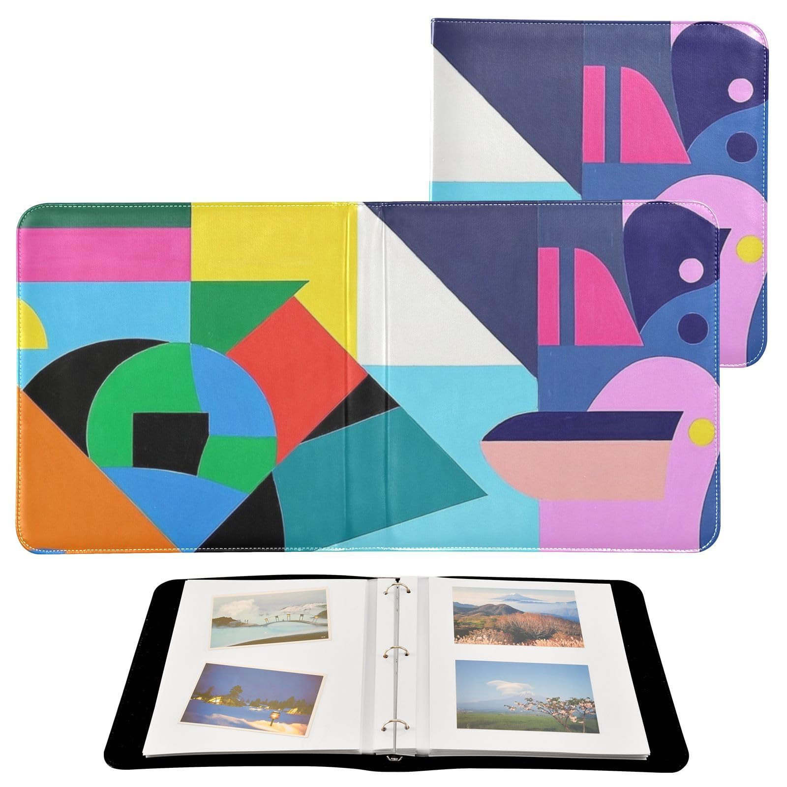 Photo Album 4x6, 5x7,6x8,Artificial Leather Photo Albums with 20 Detachable Sheets Fantasy Design for Family Wedding,Multi 20