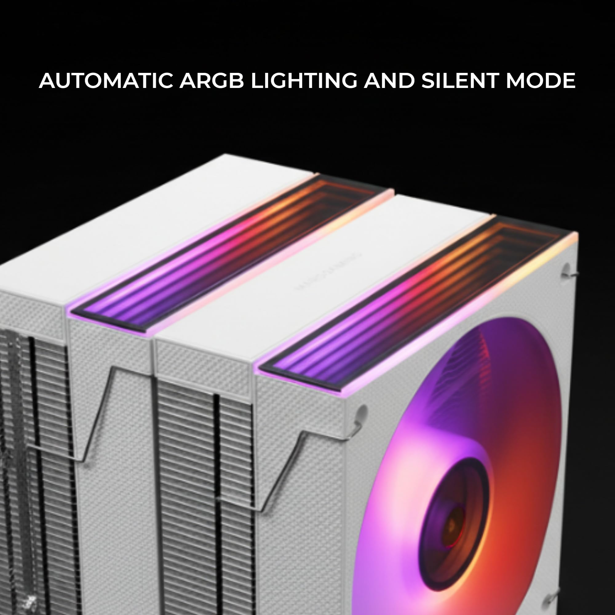 Mars Gaming MCPU-X26, Chłodzenie CPU Dual Tower 350W TDP, 2x Wentylatory 120mm ARGB Infinity Mirror, 6 Heatpipes HCT, Miedziane Jądro, Łożyska FDB, Tryb Cichy, Intel LGA i AMD, Biały
