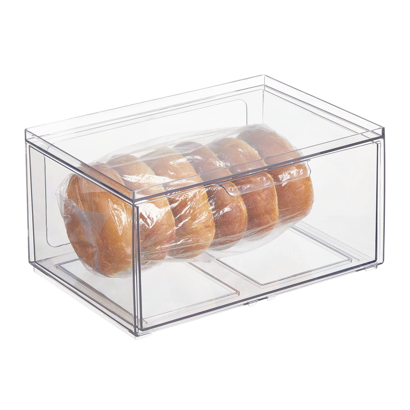 mDesign Plastic Wide Stackable Kitchen Storage Organizer Bin Containers ...