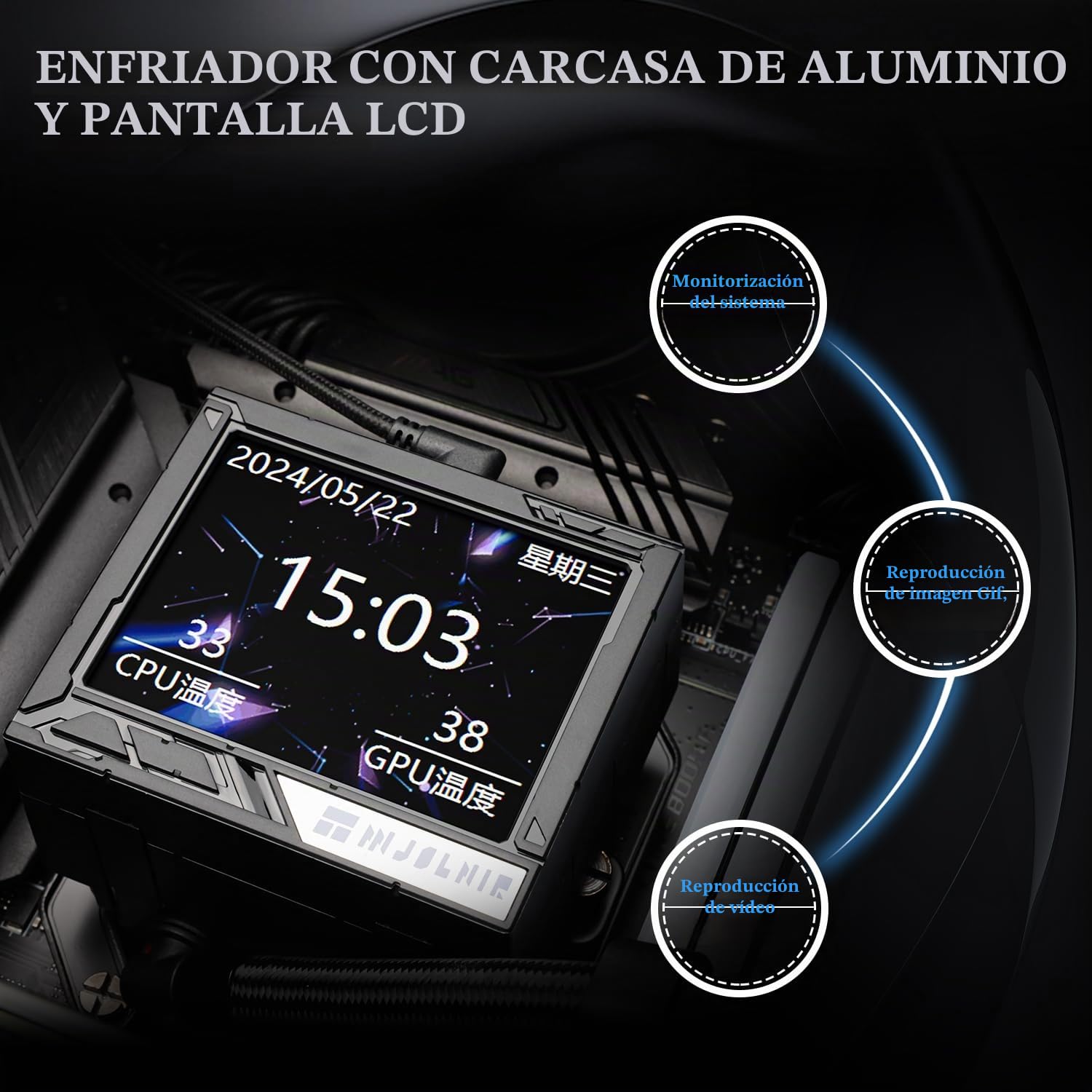 Thermalright Mjolnir Vision 360 - Ventilador CPU AIO con pantalla LCD IPS (320 x 240, AM5&LGA 1700/1851, refrigeración de agua 360)