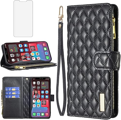 Miniatura 9 de Asuwish Funda de teléfono para iPhone 12 Pro Max 6.7 con protector de pantalla de vidrio templado y tarjetero de cuero para iPhone 12promax 5G i 12s