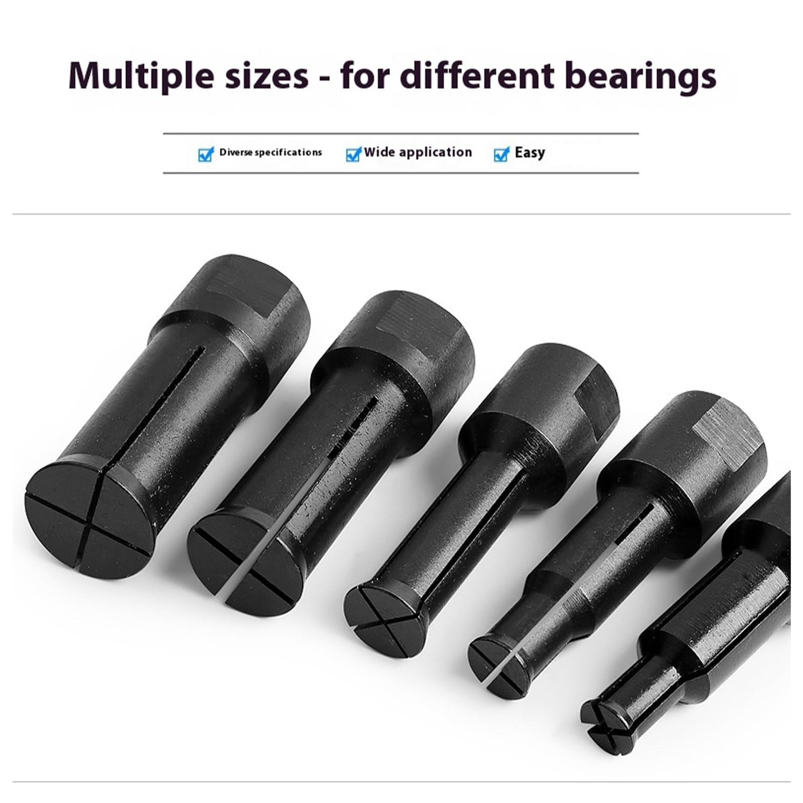9-23 Mm Motorcycle Inner Bearing Puller with Portable Blow-Moulded Case Inner Bearing Puller Wheel Bearing Puller Set with 5 Collets for Bicycle Bearings, Motorradrad, Gear Bearings (Black)