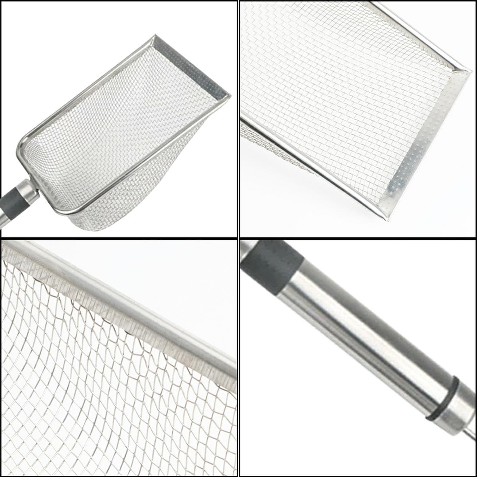 Integrated Metal Cat Litter Scoop, Stainless Steel Mesh Litter Scoop, Long Handle Cat Scooper, Poop Sifting Mesh Litter Deep Shovel, Cat Litter Scooper for Litter Box/Reptile Terrarium Sand Waste - image 5