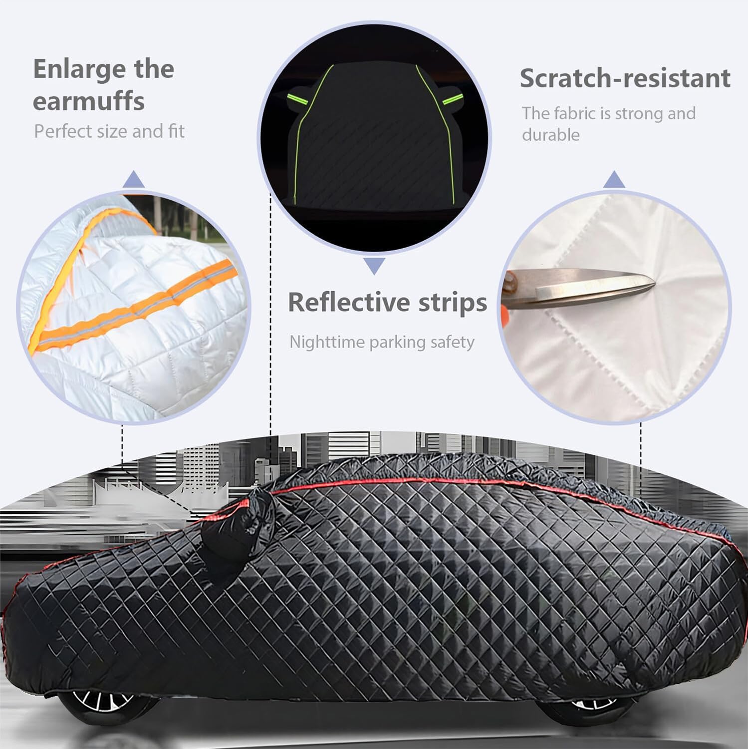 Funda Coche para Ford Mustang Mach 1 2021-2023, Funda para Coche Antigranizo Exterior, Antigranizo Impermeable Antinieve Anti-UV Antipolvo Transpirable, con Cremallera zl0402