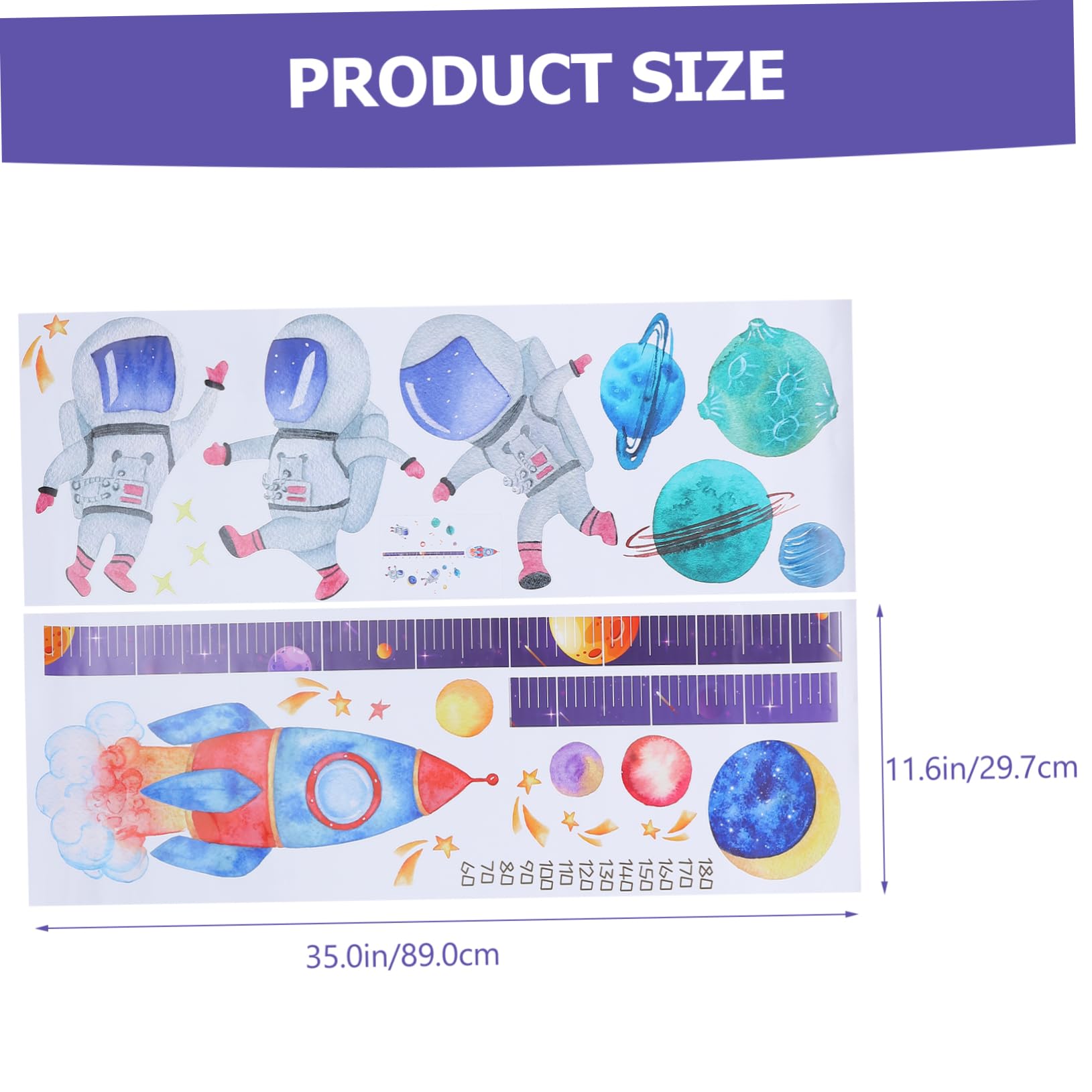 VICASKY 3sätze Abnehmbarer Astronaut-wachstumsmaßstab Wandaufkleber Für Kinderzimmer Lustiges Design Für Babyzimmer Kindergarten Und Hochwertiges Wiederverwendbar Und Langlebig