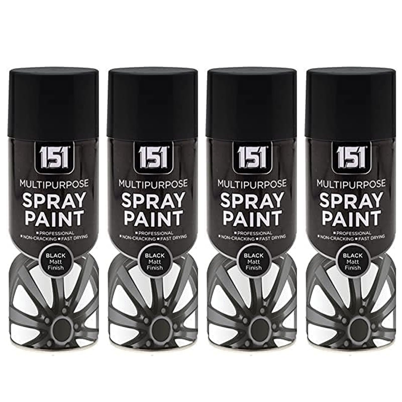 Ysamax 4Pcs 151 Professional Black Matt Spray, Stunning Black Matte Finish, Fast-Drying Formula, Long-Lasting Durability, Aerosol Form, Versatile Uses, 400Ml, (4Pcs)