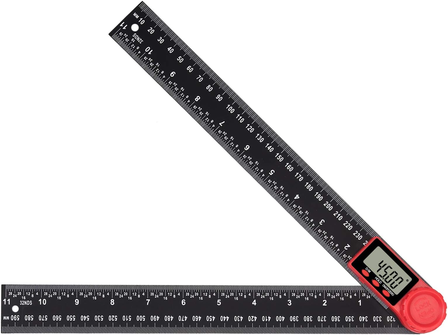 Neoteck Digital Angle Finder Ruler 11-Inch 300mm Protractor Angle Gauge with Data Hold Function and Zeroing Resetting LCD Display Electronic Measure Tools
