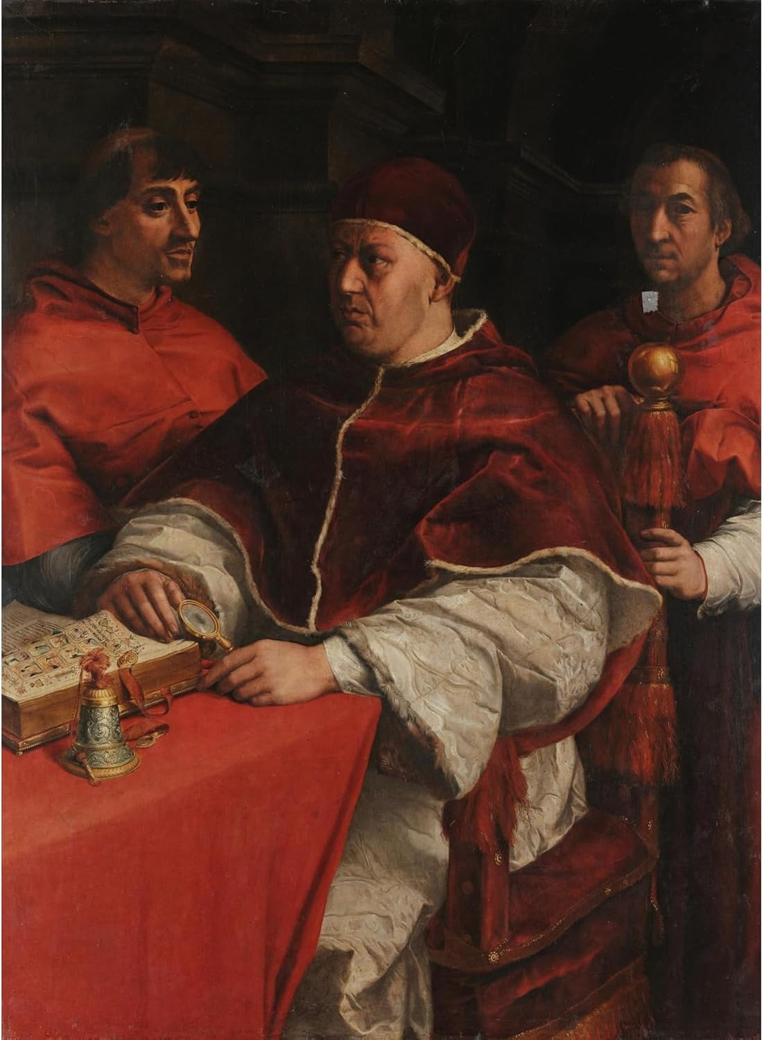 ArtDirect Portrait of Leo X with Cardinals Giulio de' Medici and Luigi de' Rossi (1523) Unframed Art Print Giclee Poster by Andrea del Sarto - Ready for Framing with Customization Sizes 7x10, 10x14, 15x20, 24x33, 35x48 and 44x60 inches