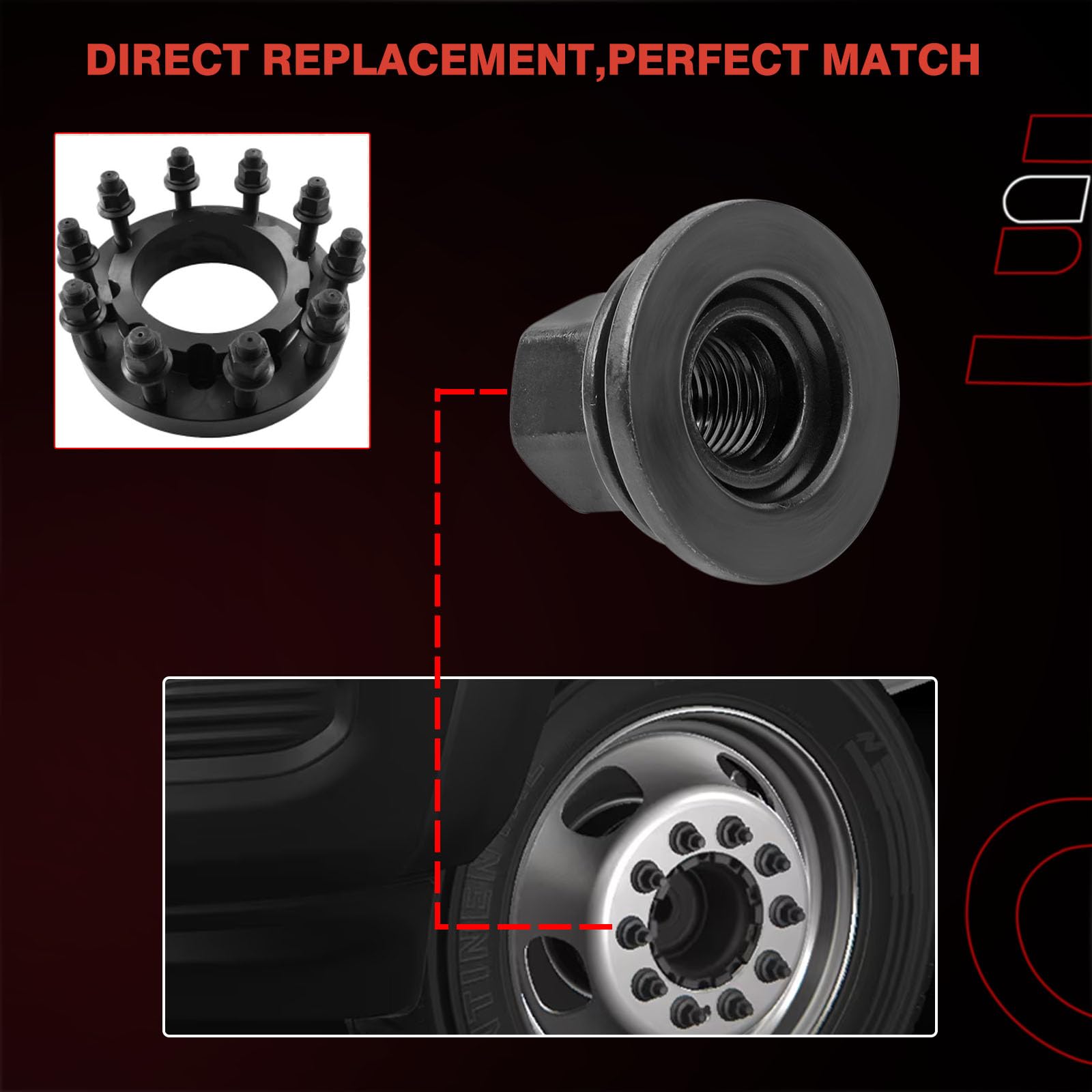 Porcas Roda Dtomi Para Dodge Ram 3500-5500 2012-2023 - 10 Unidades
