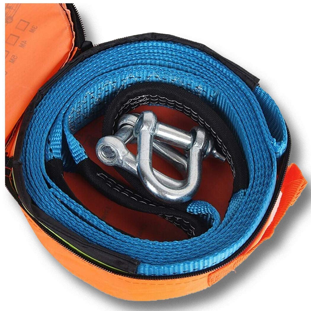 Auto Abschleppseil, Nylon Abschleppseil,Schleppseil bis 8 Tonne,für Autos/Automotive 4X4 / Landwirtschaftliche Fahrzeuge/Schiff,mit Stärken D-Ring-Haken und Gratis Tragetasche (Size : 3m/8t)