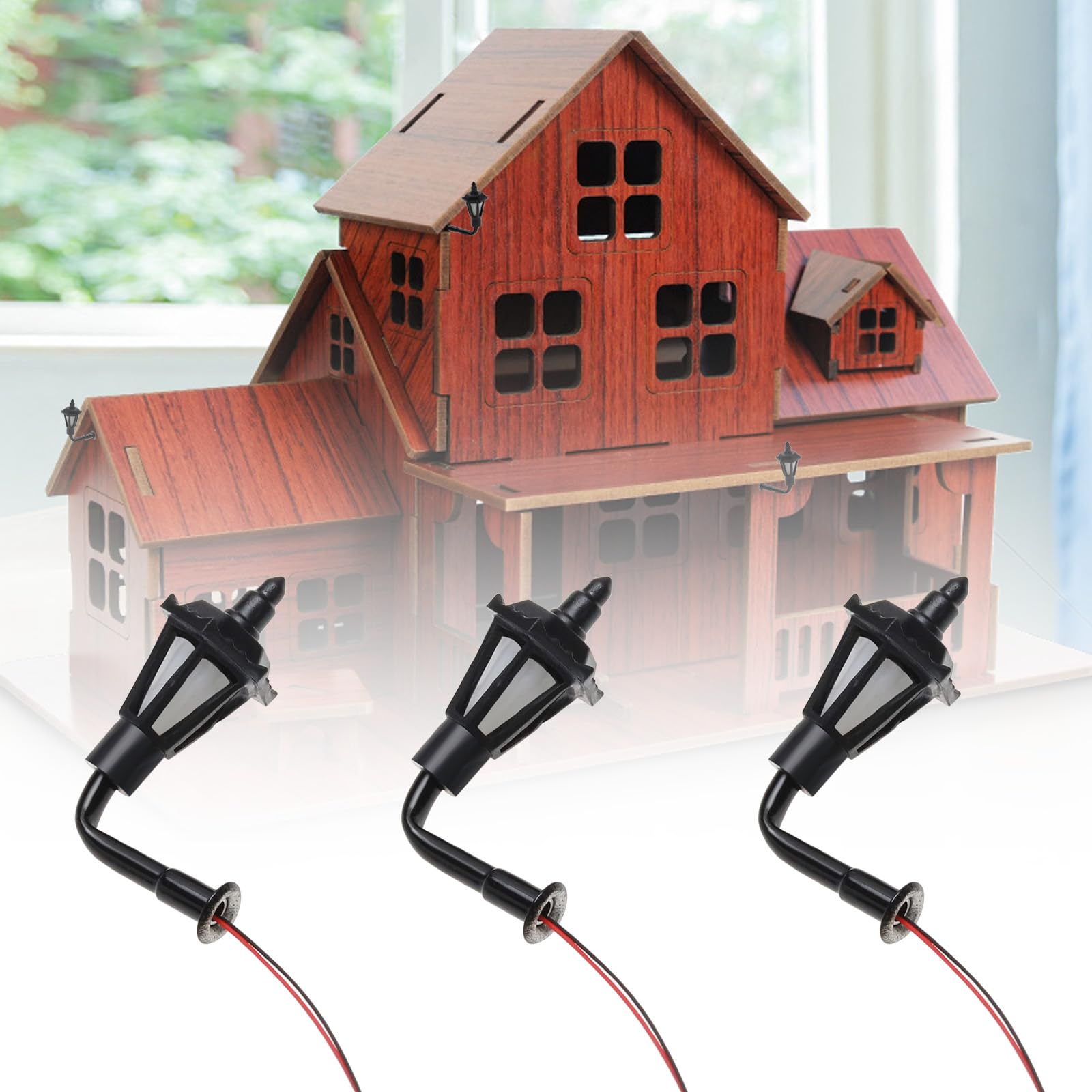 EMSea 5pcs Model Railway 1:150 Outdoor Lantern Wall Lights Track N Railway Park Led Lamppost Wall Lights Model 3V Model Garden Miniature Lanscape - Image 2