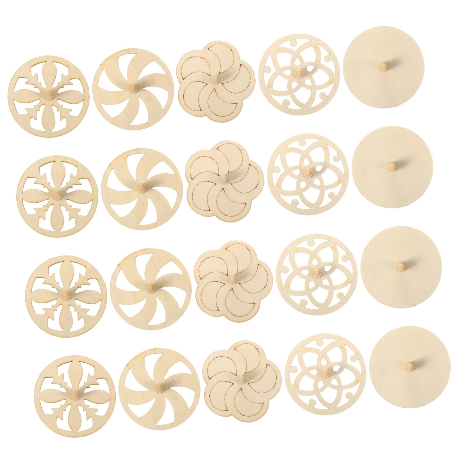 BESTonZON Natural Wood Tops DIY Toys for Kids Unfinished Kindergarten Gyroscope Toys Random Color