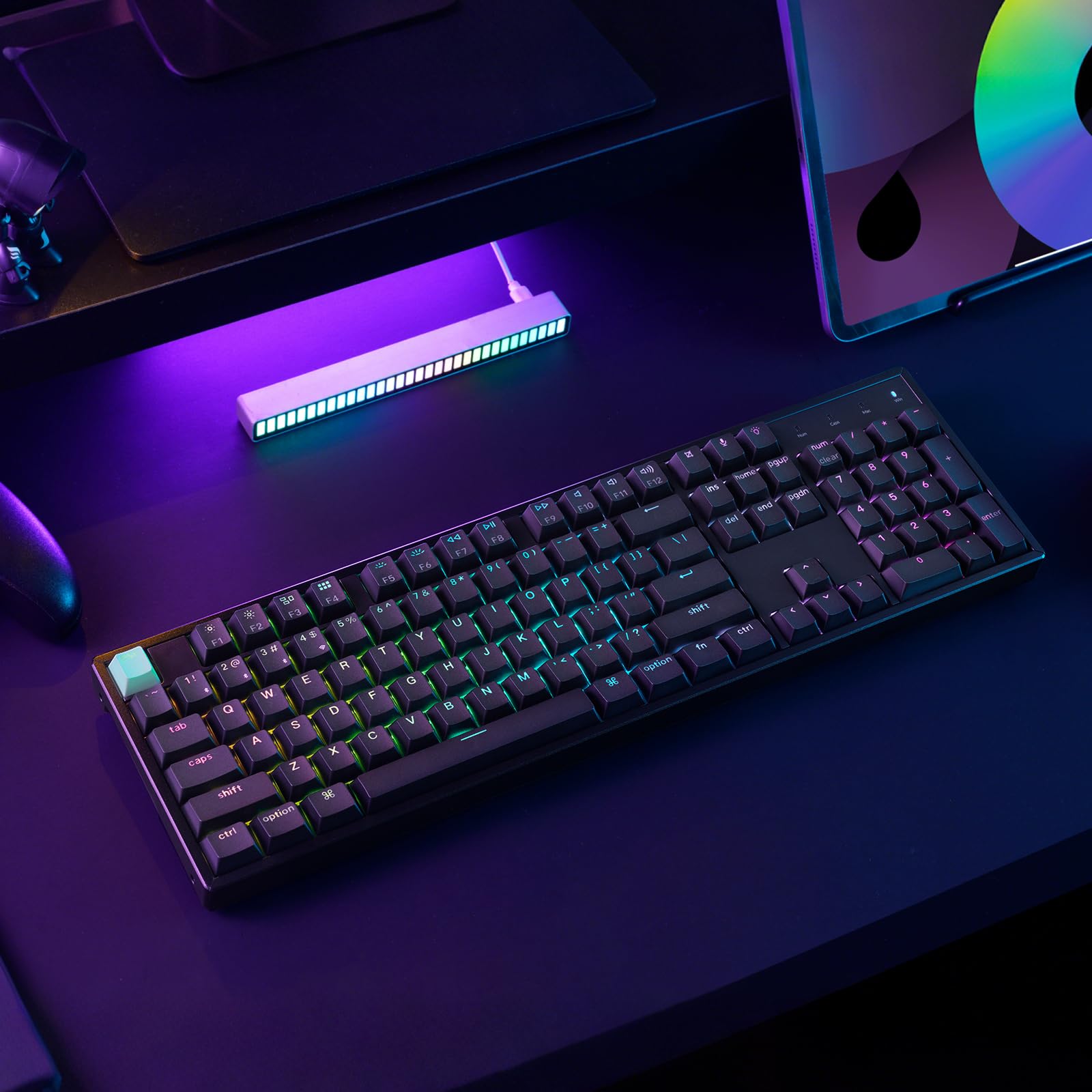 Keychron K10 HE Rapid Trigger Gaming Keyboard Wireless, Hall Effect Magnetic Switch Hot Swappable, 2.4 GHz/Bluetooth/Wired Adjustable Actuation, Full-Size Custom RGB for Mac Windows Linux