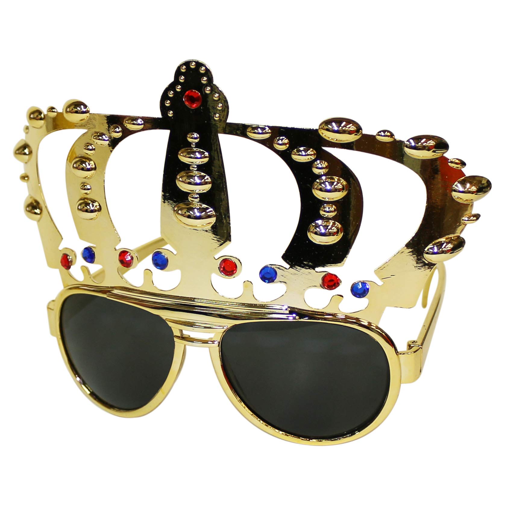Gold King Crown Novelty Fancy Dress Stag Do Party Sunglasses (1)