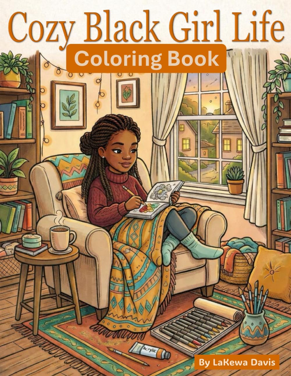 Cozy Black Girl Life: Coloring Book