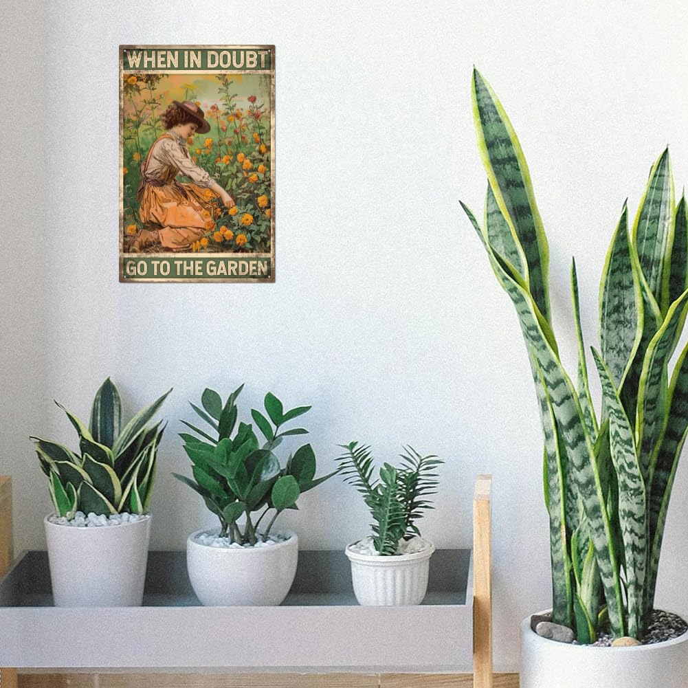 Cartello In Metallo Vintage 'Plant NERD' - Decorazione Da Parete Per Interni Ed Esterni - 40,6 X 10,2 Cm