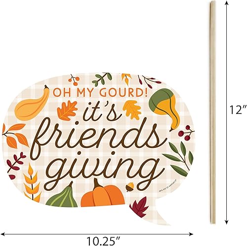 Miniatura 5 de Big Dot of Happiness Funny Fall Friends - Kit de accesorios para cabina de fotos para fiesta de Acción de Gracias, 10 piezas