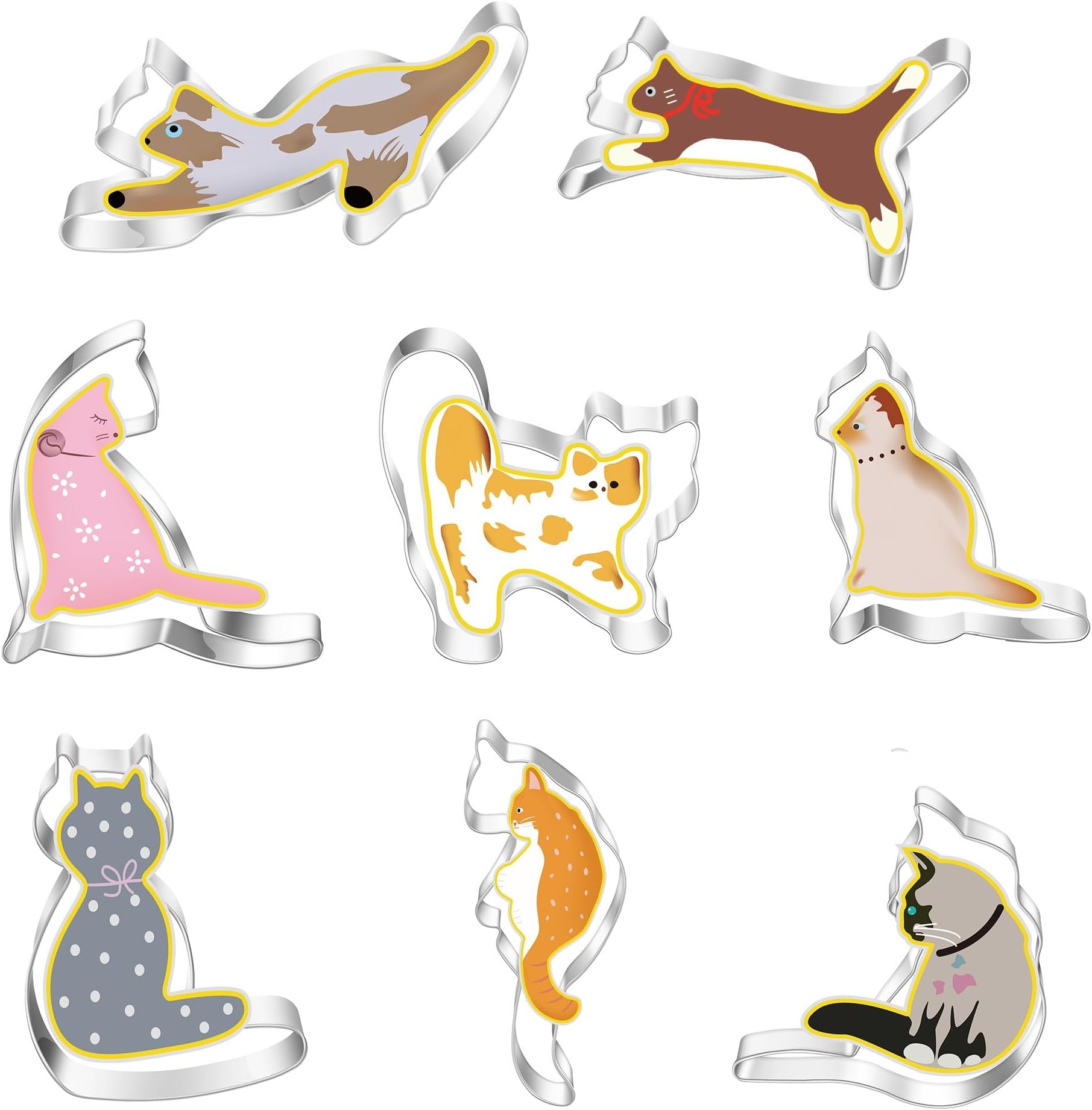 MrCookie Cat Shaped Cookie Cutters Set,Stainless Steel.