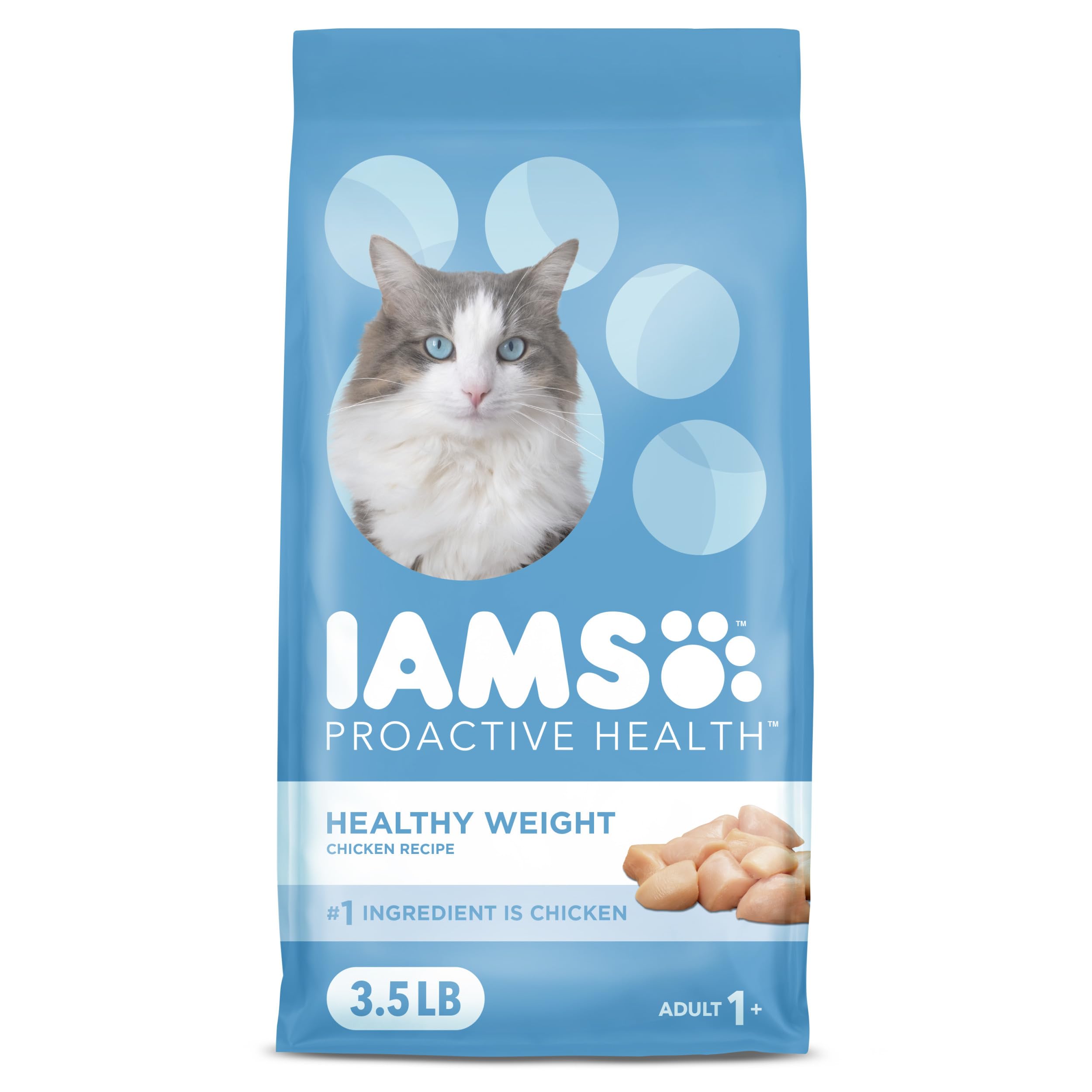 IAMS Proactive Health Healthy Weight Adult Dry Cat Food Chicken Flavor, 3.5 lb. Bag