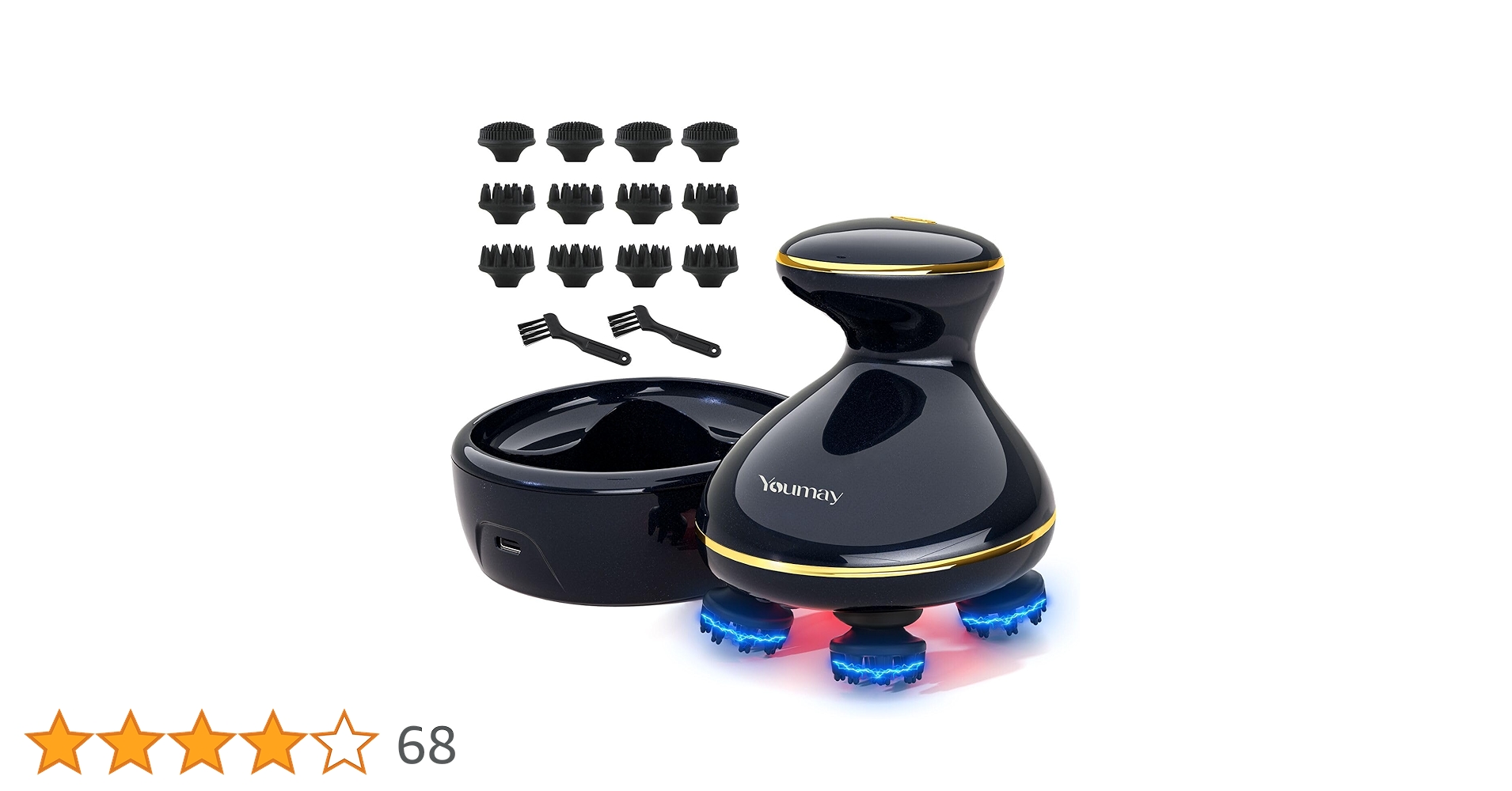 Amazon | Youmay ヘッドスパ EMS 電動頭皮ブラシ 電気針 赤色LED機能