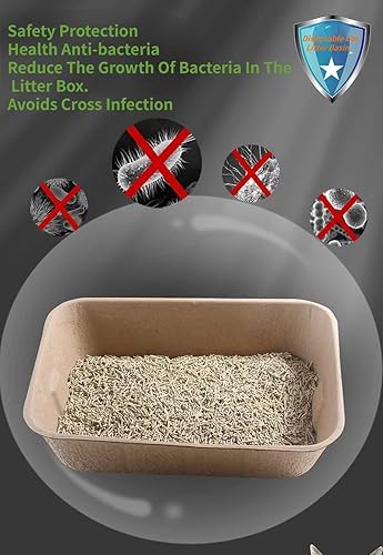 Miniatura 3 de Paquete de 5 cajas de arena desechables para gatos funcionalidad 2 en 1 bandeja de cartón para gatos hecha de 100 papel úsalo solo o como
